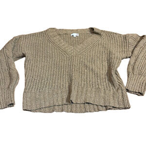 SO long sleeve sweater- tan/brown- size XS